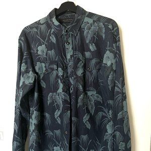 All Saints Long Sleeve Button Down Mens Shirt